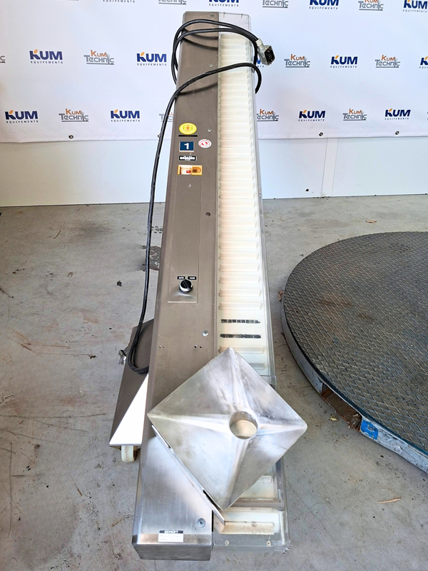 L.B. Bohle BAND stainless steel cleated elevator conveyor – 115 mm useful belt width