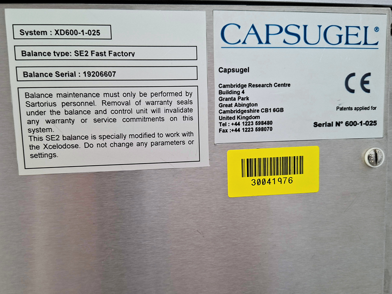 Xcelodose 600 – Système de micro‑dosage de poudres – Capsugel