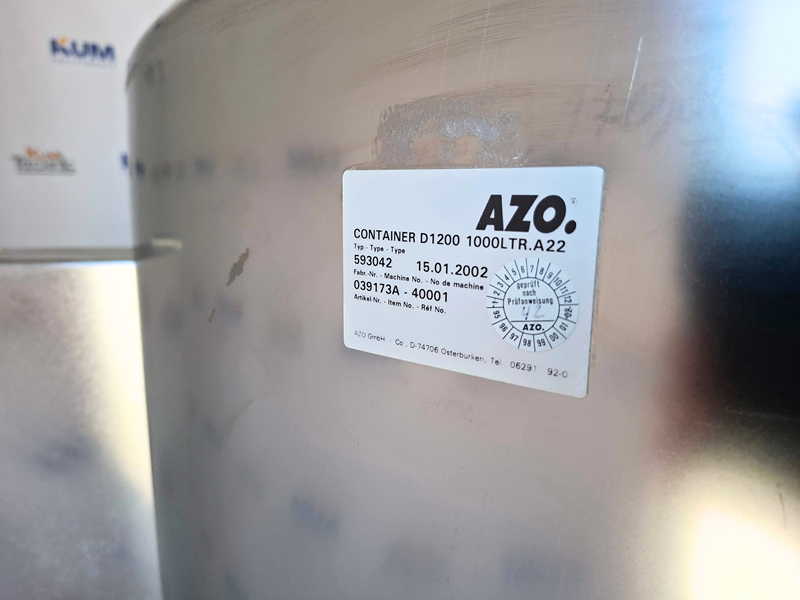 Stainless steel tank – AZO D1200 – 1000 L