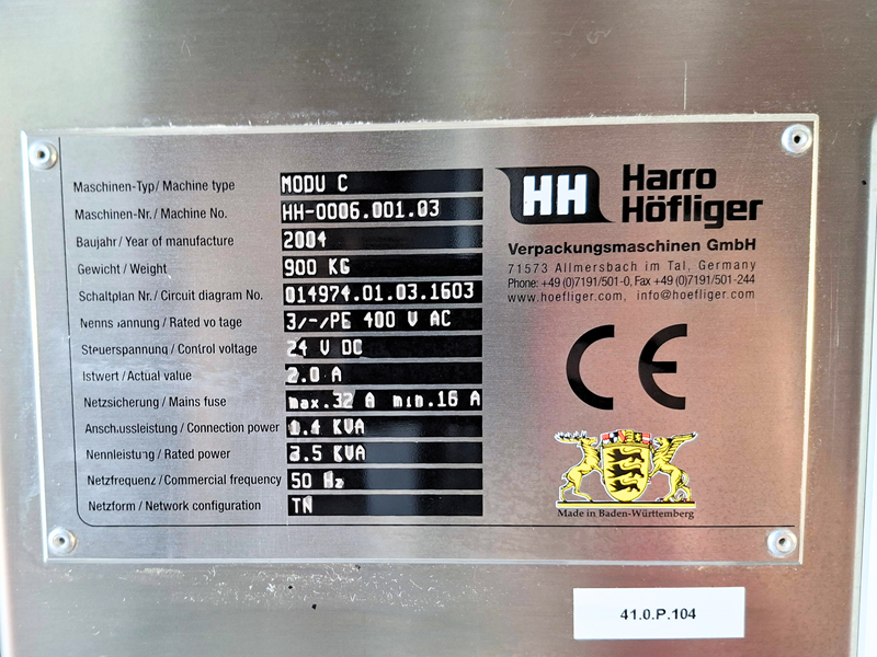 Encapsuleuse Harro Höfliger Modu‑C (2004)