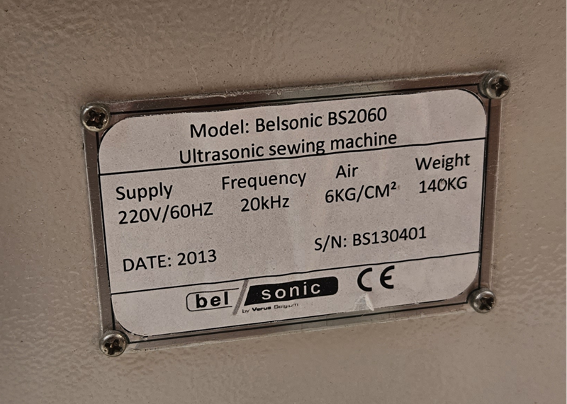 BelSonic BS‑2060 by Verus Belgium – Ultrasonic Welding Equipment – Year 2013