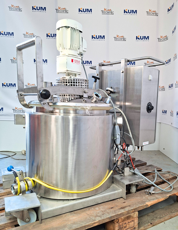 Cuve inox chauffante avec agitateur – ± 100 L
